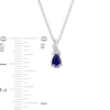 Thumbnail Image 3 of Pear-Shaped Blue Sapphire and Diamond Accent Swirl Ribbon Teardrop Pendant in 10K White Gold