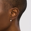 Thumbnail Image 1 of 5.5mm Cultured Akoya Pearl Cuved Bar Drop Earrings in 14K Gold