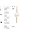 Thumbnail Image 2 of 5.5mm Cultured Akoya Pearl Cuved Bar Drop Earrings in 14K Gold