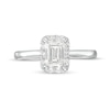 Thumbnail Image 3 of 1.25 CT. T.W. Certified Emerald-Cut Lab-Created Diamond Solitaire Frame Engagement Ring in 14K White Gold (F/SI2)