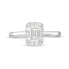 1.25 CT. T.W. Certified Emerald-Cut Lab-Created Diamond Solitaire Frame Engagement Ring in 14K White Gold (F/SI2)