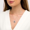 Thumbnail Image 2 of Blue Topaz and Diamond Accent Flower Petals Frame Pendant in Sterling Silver