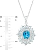 Thumbnail Image 3 of Blue Topaz and Diamond Accent Flower Petals Frame Pendant in Sterling Silver