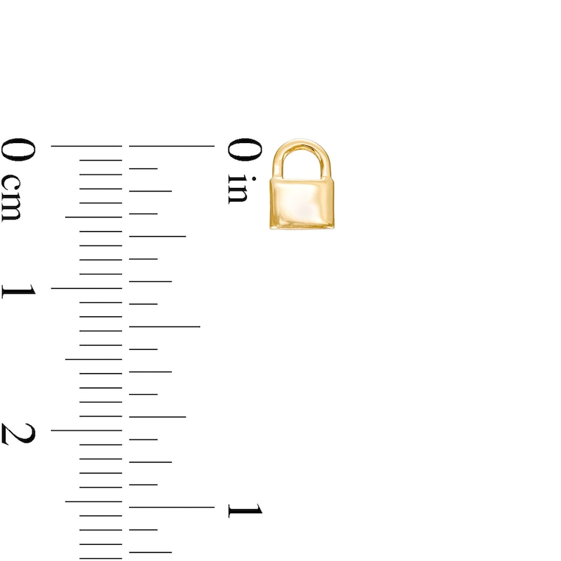 Padlock Stud Earrings in 10K Gold