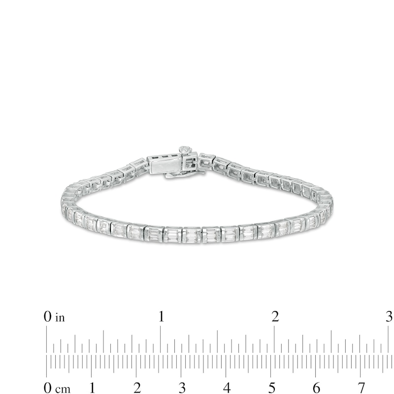Main Image 4 of 2.75 CT. T.W. Baguette Diamond Tennis Bracelet in 10K White Gold - 7.25"