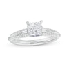 Thumbnail Image 0 of Vera Wang Love Collection 0.95 CT. T.W. Princess-Cut Diamond Double Row Engagement Ring in 14K White Gold (I/SI2)