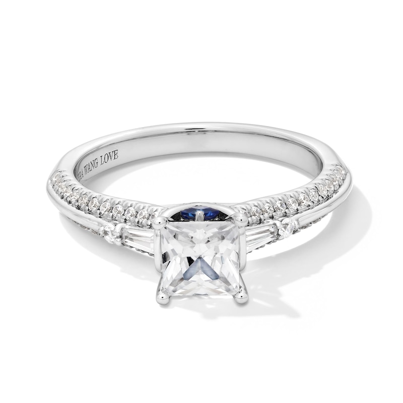 Vera Wang Love Collection 0.95 CT. T.W. Princess-Cut Diamond Double Row Engagement Ring in 14K White Gold (I/SI2)|Peoples Jewellers