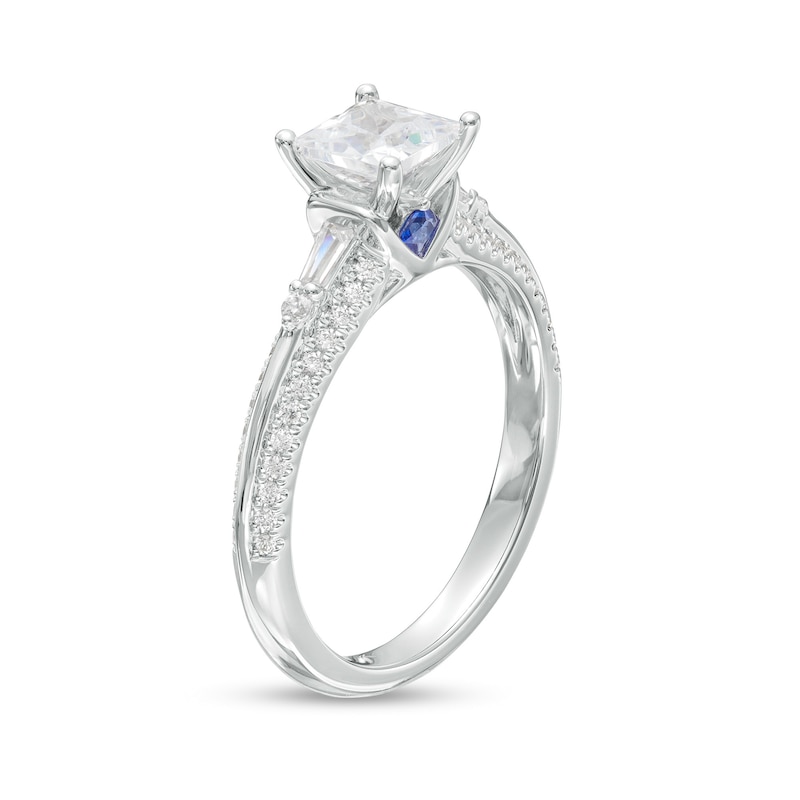 Vera Wang Love Collection 0.95 CT. T.W. Princess-Cut Diamond Double Row Engagement Ring in 14K White Gold (I/SI2)
