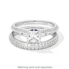 Thumbnail Image 3 of Vera Wang Love Collection 0.95 CT. T.W. Princess-Cut Diamond Double Row Engagement Ring in 14K White Gold (I/SI2)