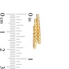 10.0mm Rope-Textured Double Row Oval J-Hoop Earrings in 14K Gold