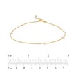 Sideways Mini Cross Station Anklet in 10K Gold – 10"