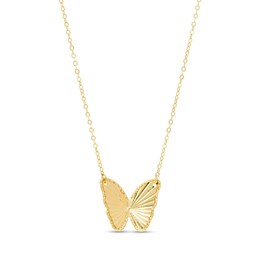 Diamond-Cut Butterfly Necklace in 10K Gold