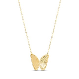 Diamond-Cut Butterfly Necklace in 10K Gold