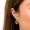 Thumbnail Image 1 of 19.0mm Flat Curb Chain Link J-Hoop Earrings in 14K Gold