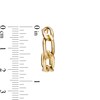 19.0mm Flat Curb Chain Link J-Hoop Earrings in 14K Gold