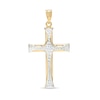 Diamond-Cut Flared-Ends Layered Cross Necklace Charm in 10K Gold
