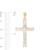 Diamond-Cut Flared-Ends Layered Cross Necklace Charm in 10K Gold