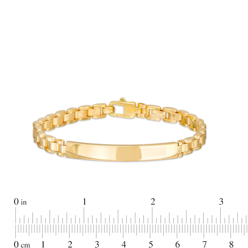 Men's Link Chain ID Bracelet in 10K Gold – 8.5"