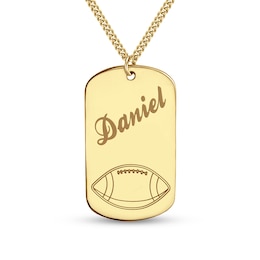 Men's 35.0mm Athlete Engravable Dog Tag Pendant (1 Line and Sport)