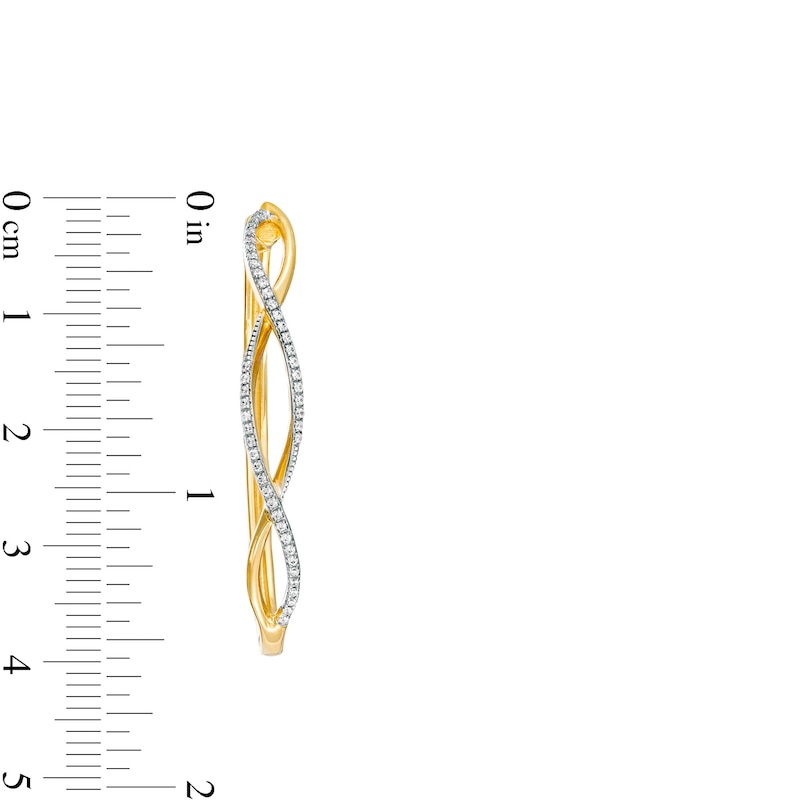 0.25 CT. T.W. Diamond Loose Braid Hoop Earrings in 10K Gold
