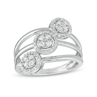0.33 CT. T.W. Multi-Diamond Frame Orbit Ring in 10K White Gold