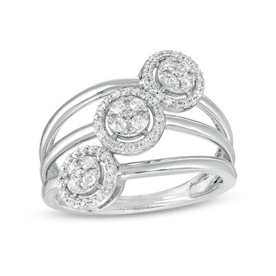 0.33 CT. T.W. Multi-Diamond Frame Orbit Ring in 10K White Gold