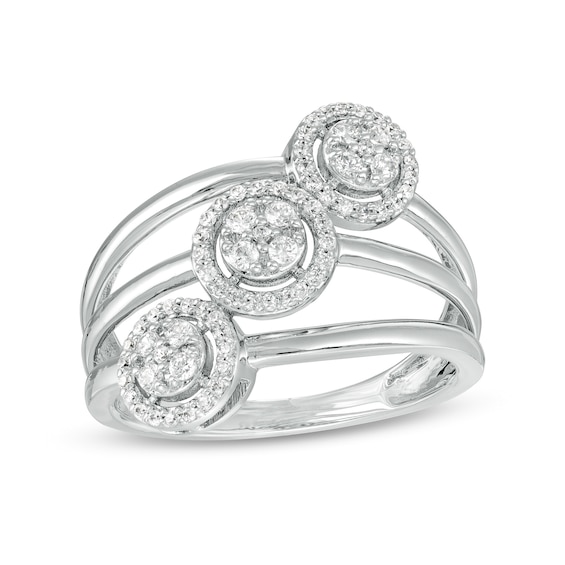 0.33 CT. T.W. Multi-Diamond Frame Orbit Ring in 10K White Gold