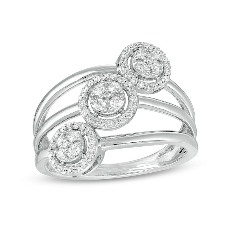 0.33 CT. T.W. Multi-Diamond Frame Orbit Ring in 10K White Gold|Peoples Jewellers