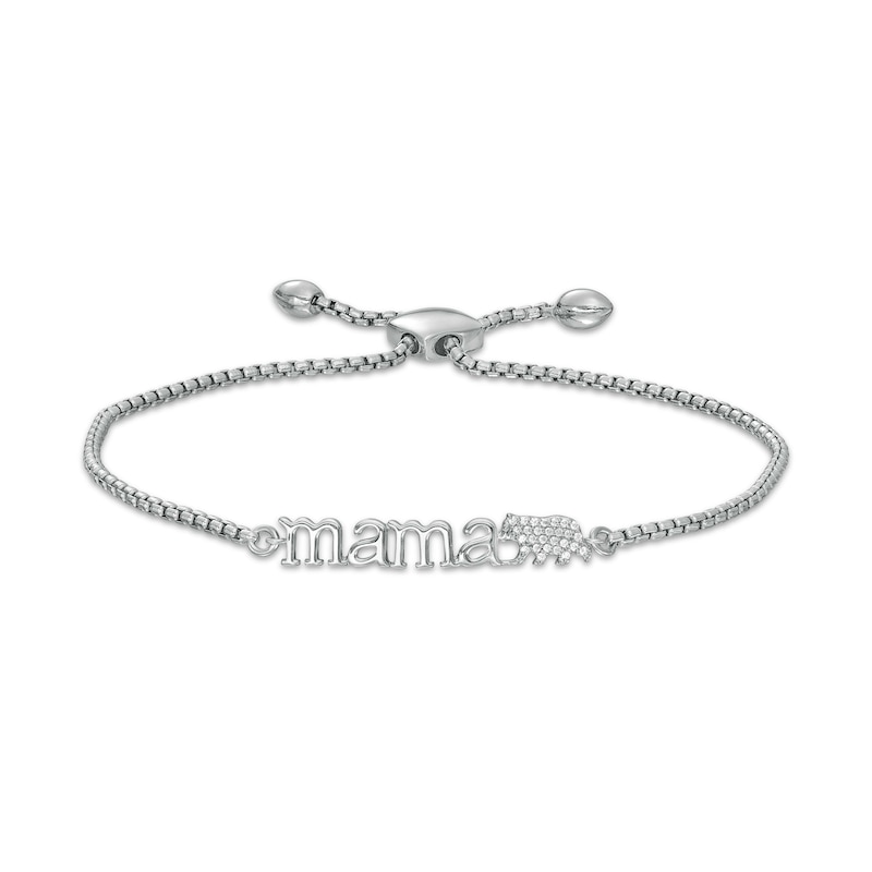 0.05 CT. T.W. Diamond "mama" Bear Bolo Bracelet in Sterling Silver - 9.0"