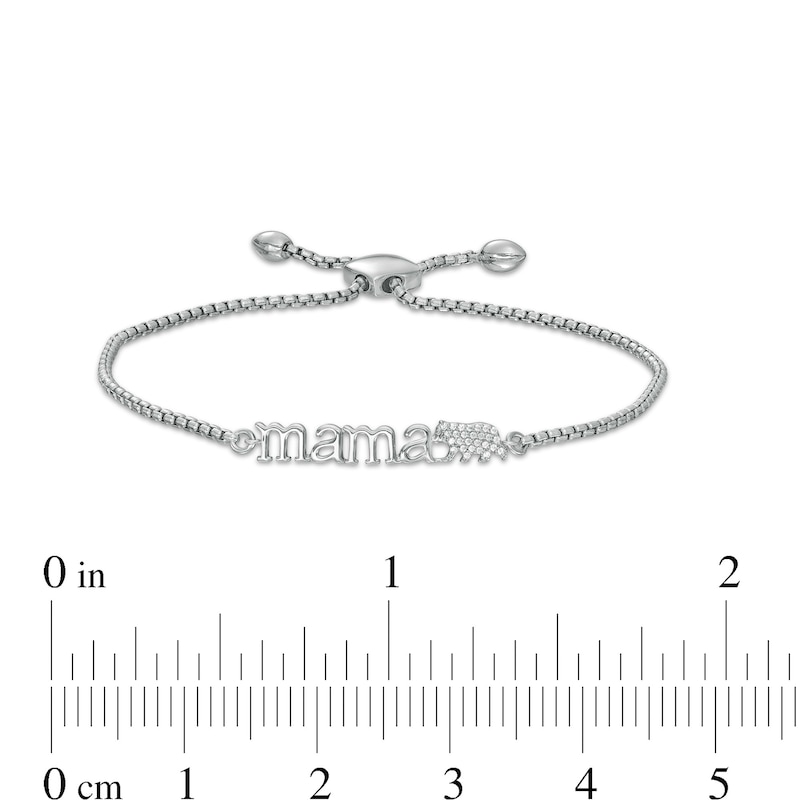 0.05 CT. T.W. Diamond "mama" Bear Bolo Bracelet in Sterling Silver - 9.0"