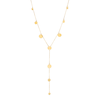 Mirror Disc Station Lariat Necklace in 14K Gold