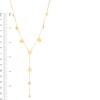 Mirror Disc Station Lariat Necklace in 14K Gold