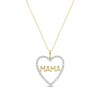 Thumbnail Image 1 of 0.085 CT. T.W. Diamond "MAMA" Heart Outline Pendant in 10K Gold