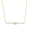 By Women for Women 0.15 CT. T.W. Diamond Lotus Flower Bar Necklace in 10K Gold