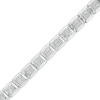 Thumbnail Image 0 of Men's 3.00 CT. T.W. Quad Certified Lab-Created Diamond Square Link Bracelet in 14K White Gold (F/SI2) - 8.5"