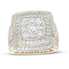 Thumbnail Image 0 of Men's 3.50 CT. T.W. Certified Lab-Created Multi-Diamond Raised Double Row Cushion Ring in 14K Gold (F/SI2)
