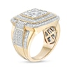 Thumbnail Image 2 of Men's 3.50 CT. T.W. Certified Lab-Created Multi-Diamond Raised Double Row Cushion Ring in 14K Gold (F/SI2)