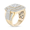 Thumbnail Image 3 of Men's 3.50 CT. T.W. Certified Lab-Grown Multi-Diamond Raised Double Row Cushion Ring in 14K Gold (F/SI2)