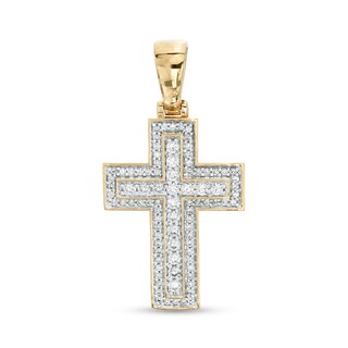 Men's 1.00 CT. T.W. Certified Lab-Created Diamond Cross Charm in 14K Gold (F/SI2)