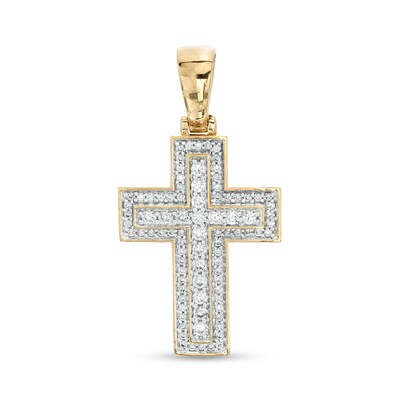 Men's 1.00 CT. T.W. Certified Lab-Created Diamond Cross Charm in 14K Gold (F/SI2)