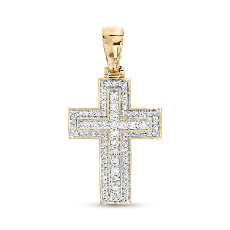 Men's 1.00 CT. T.W. Certified Lab-Created Diamond Cross Charm in 14K Gold (F/SI2)|Peoples Jewellers