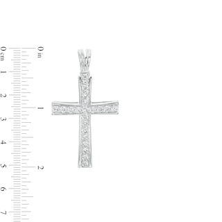 Men's 2.00 CT. T.W. Certified Lab-Created Diamond Stick Cross Charm in 14K White Gold (F/SI2)