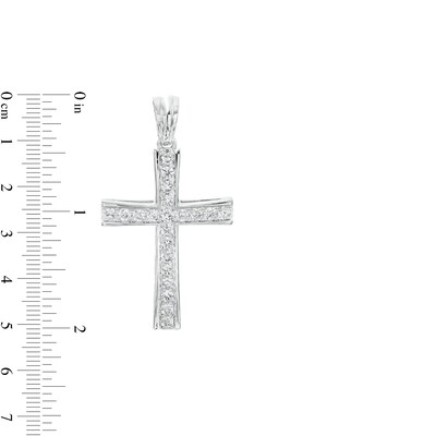 Men's 2.00 CT. T.W. Certified Lab-Created Diamond Stick Cross Charm in 14K White Gold (F/SI2)