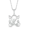 Diamond Accent Abstract Ganesha Pendant in Sterling Silver