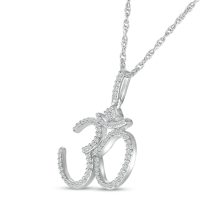 0.23 CT. T.W. Diamond Om Symbol Pendant in Sterling Silver