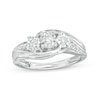Thumbnail Image 0 of 0.25 CT. T.W. Diamond Past Present Future® Bypass Swirl Shank Engagement Ring in 10K White Gold