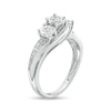 Thumbnail Image 2 of 0.25 CT. T.W. Diamond Past Present Future® Bypass Swirl Shank Engagement Ring in 10K White Gold