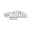 Thumbnail Image 3 of 0.25 CT. T.W. Diamond Past Present Future® Bypass Swirl Shank Engagement Ring in 10K White Gold