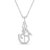 Thumbnail Image 1 of 0.18 CT. T.W. Diamond Abstract Om and Trident Symbol in Sterling Silver