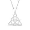 Thumbnail Image 1 of 0.18 CT. T.W. Diamond Celtic Trinity Knot Pendant in Sterling Silver